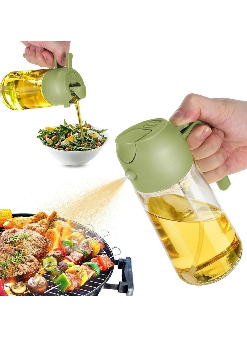 2-in-1 Olive Oil Sprayer & Oil Dispenser Bottle , Dual-Function Glass Spray & Pour for Air Fryer - Multicolor - Image 1